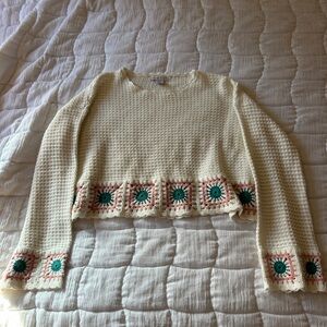 Crochet Flower Sweater XL